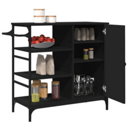 Walplus Kitchen Trolley Black 87.5X38.5X84.5 Cm Engineered Wood - thumbnail 7