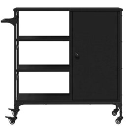Walplus Kitchen Trolley Black 87.5X38.5X84.5 Cm Engineered Wood - thumbnail 8