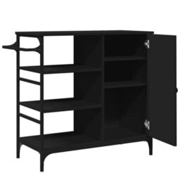Walplus Kitchen Trolley Black 87.5X38.5X84.5 Cm Engineered Wood - thumbnail 9