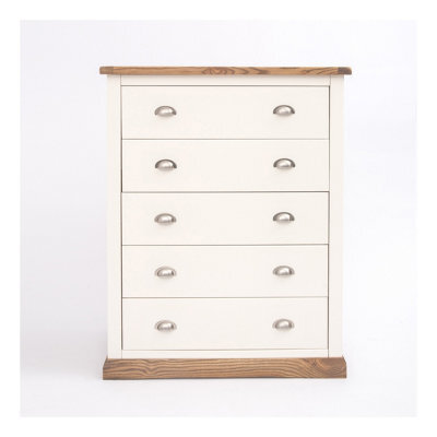 Cabinet Bits Tropea 5 Drawer Chest Of Drawers Chrome Cup Handle - image 1