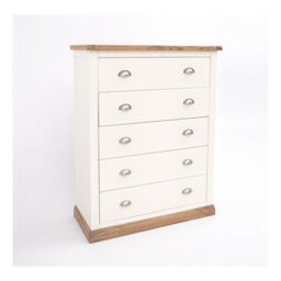 Cabinet Bits Tropea 5 Drawer Chest Of Drawers Chrome Cup Handle - thumbnail 3