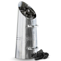 Coal13 - Sturdy Black Ellipse Coal Hod Metal 43X24Cm Fireplace Bucket With Handles For Ash Kindling Wood Log Storage