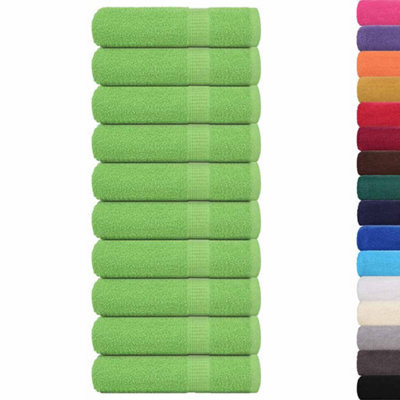 Berkfield Durable Bath Towels 10 Pcs Apple Green 100X150 Cm 360 Gsm 100% Cotton
