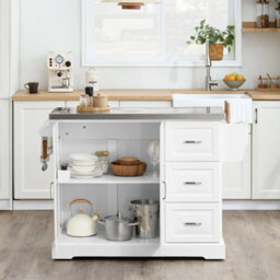 Sobuy Kitchen Trolley With 3 Drawers 130X71X91Cm Classic Fkw41-Ii-St - thumbnail 2
