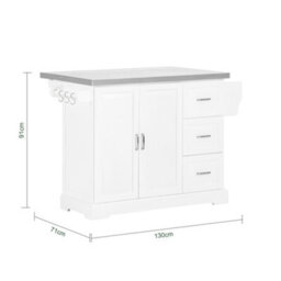 Sobuy Kitchen Trolley With 3 Drawers 130X71X91Cm Classic Fkw41-Ii-St - thumbnail 3