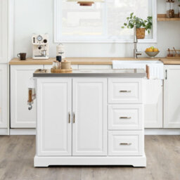 Sobuy Kitchen Trolley With 3 Drawers 130X71X91Cm Classic Fkw41-Ii-St - thumbnail 4