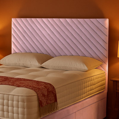 "Urban Textures - Liora Luxury 26"" High Velvet Fabric Upholstered Headboard - Pink" - image 1