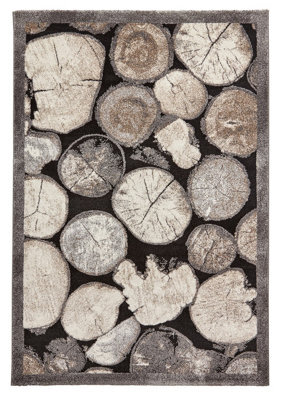 Cream/grey Rug, Stain-Resistant Rug, Abstract Rug, Funky Modern Rug For Living Room, & Dining Room-120Cm X 170Cm - image 1