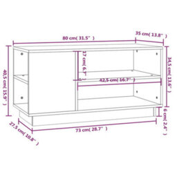 Berkfield Tv Cabinet Honey Brown 80X35X40.5 Cm Solid Wood Pine - thumbnail 9