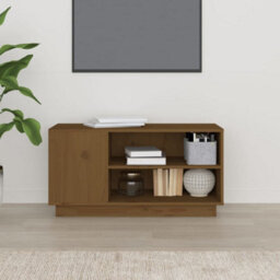 Berkfield Tv Cabinet Honey Brown 80X35X40.5 Cm Solid Wood Pine - thumbnail 3