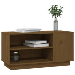 Berkfield Tv Cabinet Honey Brown 80X35X40.5 Cm Solid Wood Pine - thumbnail 4