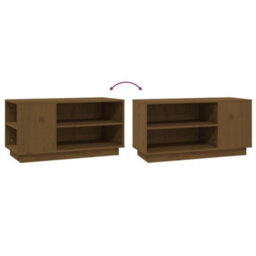 Berkfield Tv Cabinet Honey Brown 80X35X40.5 Cm Solid Wood Pine - thumbnail 7