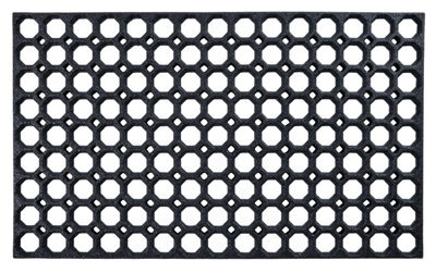 Nicoman Black Honeycomb Heavy Duty Door Mat, 75Cm X 45Cm - image 1