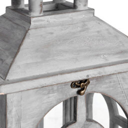 Set  Of  Three  Wooden  Lanterns  With  Archway  Design - thumbnail 2