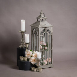 Set  Of  Three  Wooden  Lanterns  With  Archway  Design - thumbnail 4