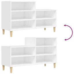 Berkfield Elegant Shoe Cabinet White 102X36X60 Cm Engineered Wood - thumbnail 7