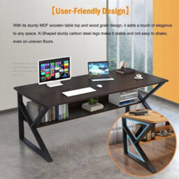 K-Shaped Gaming Desk Computer Gaming Table W/ Storage Pedal 120X60X75Cm - thumbnail 4