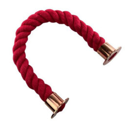 Ropeservices Uk 28mm Red Natural Cotton Barrier Rope X 2 Metres Copper Bronze Cup Ends