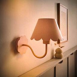 Valuelights Hattie Pair Of Pink Scallop Rechargeable Wall Lights - thumbnail 3