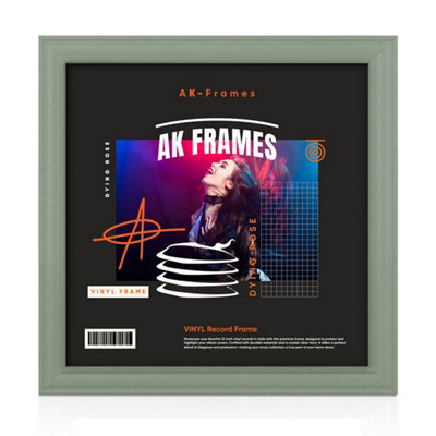 "12X12""  Green Classic Vinyl Record Frame For 12 Inch Lp Album Covers - Elegant Wall Display - Ak Frames" - image 1