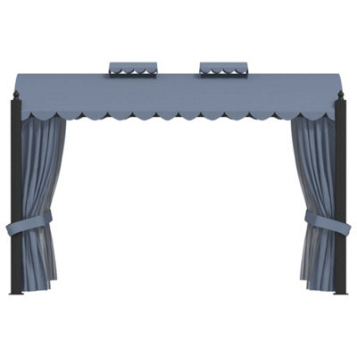 Berkfield Classic Gazebo With Curtains 3X4 M Anthracite Steel - image 1