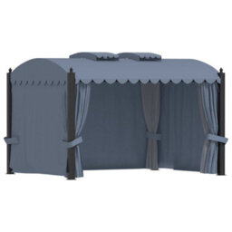 Berkfield Classic Gazebo With Curtains 3X4 M Anthracite Steel - thumbnail 4