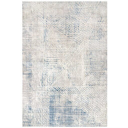 Loomed Silver Blue Distressed Abstract Geometric Area Rug 120X170Cm - thumbnail 7