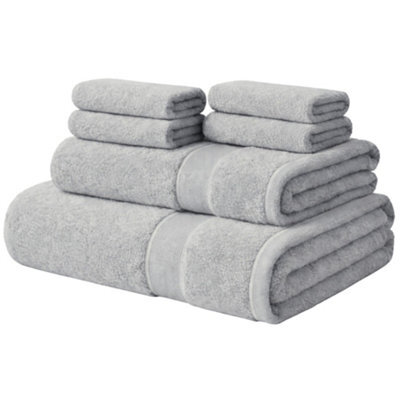 Aten Homeware Grey Egyptian Cotton Bath Hand & Face Towels -  6 Piece Set - image 1