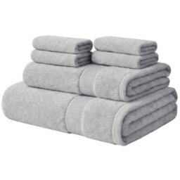 Aten Homeware Grey Egyptian Cotton Bath Hand & Face Towels -  6 Piece Set