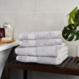 Aten Homeware Grey Egyptian Cotton Bath Hand & Face Towels -  6 Piece Set - thumbnail 5