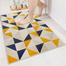 Ameha Rugs Living Room - Yellow Rugs For Bedroom 60X110 Cm Modern Carpet Geometric Style Triangle Pattern Super Soft Rug (Brio) - thumbnail 9