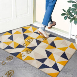 Ameha Rugs Living Room - Yellow Rugs For Bedroom 60X110 Cm Modern Carpet Geometric Style Triangle Pattern Super Soft Rug (Brio) - thumbnail 4
