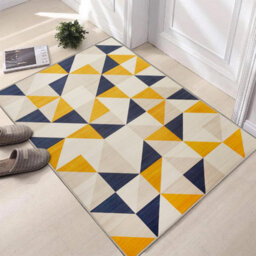 Ameha Rugs Living Room - Yellow Rugs For Bedroom 60X110 Cm Modern Carpet Geometric Style Triangle Pattern Super Soft Rug (Brio) - thumbnail 5