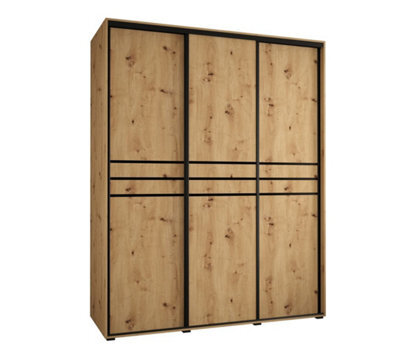 Arte Elegant Oak Artisan Sliding Wardrobe W190Cm H205Cm D60Cm - Versatile Storage With Natural Charm - image 1