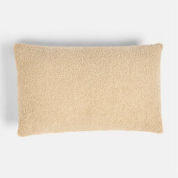 OHS Soft Boucle Cosy Slogan Print Decorative Scatter Cushion, Natural - thumbnail 3