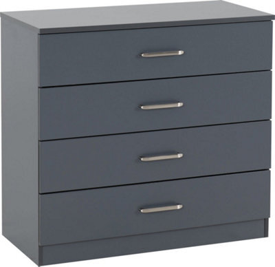 Seconique Dakota 4 Drawer Chest Of Drawers Dark Grey - image 1