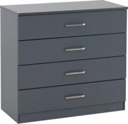 Seconique Dakota 4 Drawer Chest Of Drawers Dark Grey - thumbnail 1