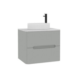 Royal Bathrooms Venice 600mm Dove Grey Wall Mounted Bathroom Countertop Vanity Unit 2 Drawer With Lyon Basin - thumbnail 7