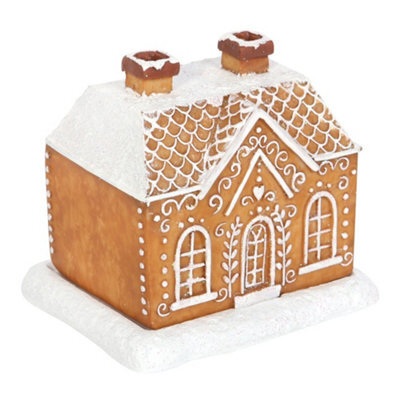 Something Different Gingerbread House Incense Cone Holder Brown/white (One Size) - image 1