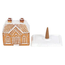 Something Different Gingerbread House Incense Cone Holder Brown/white (One Size) - thumbnail 4