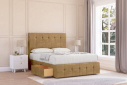 "Sloomy Cambridge Mink Plush Divan Bed 2 Drawers Right Side-54"" Floor Standing Headboard 12"" Footboard 3' Single" - thumbnail 2
