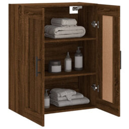 Berkfield Wall Mounted Cabinet Brown Oak 69.5X34X90 Cm Engineered Wood - thumbnail 5