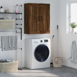 Berkfield Wall Mounted Cabinet Brown Oak 69.5X34X90 Cm Engineered Wood - thumbnail 1