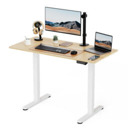 Vonhaus Electric Standing Desk, Height Adjustable Sit Stand Desk, 3 Height Preset Technology, 120X60Cm, Light Wood Maple Effect