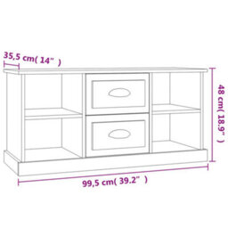 Berkfield Durable Tv Cabinet Concrete Grey 99.5X35.5X48 Cm Engineered Wood - thumbnail 9