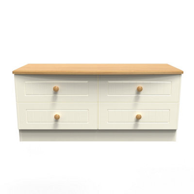 Lancaster 4 Drawer Bed Box In Cream & Oak (Ready Assembled) - image 1