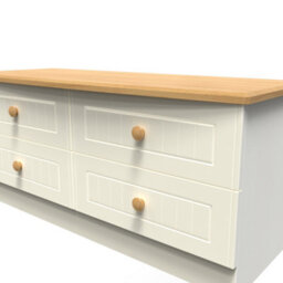 Lancaster 4 Drawer Bed Box In Cream & Oak (Ready Assembled) - thumbnail 4