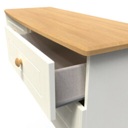 Lancaster 4 Drawer Bed Box In Cream & Oak (Ready Assembled) - thumbnail 5