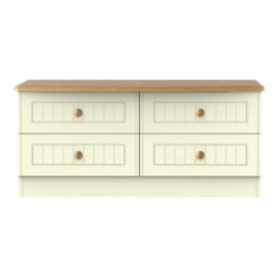 Lancaster 4 Drawer Bed Box In Cream & Oak (Ready Assembled) - thumbnail 2