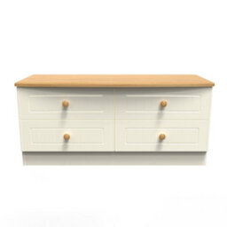 Lancaster 4 Drawer Bed Box In Cream & Oak (Ready Assembled) - thumbnail 1